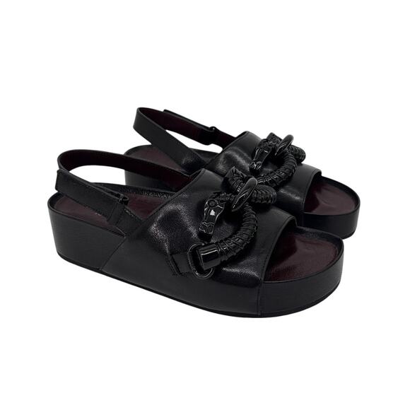 TORY BURCH Jessica Platform Sandal in Perfect Black 7 - Picture 1 of 8
